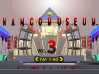 Namco Museum Vol. 3 title screen for Playstation